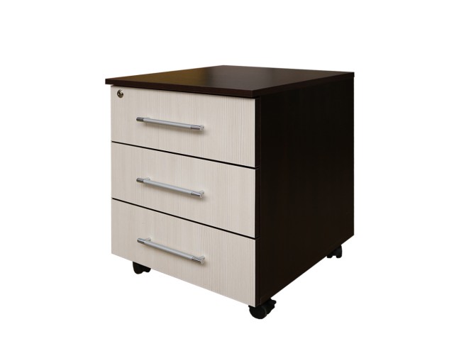 Comoda Office birou cu 3 sertare wenge/ladin